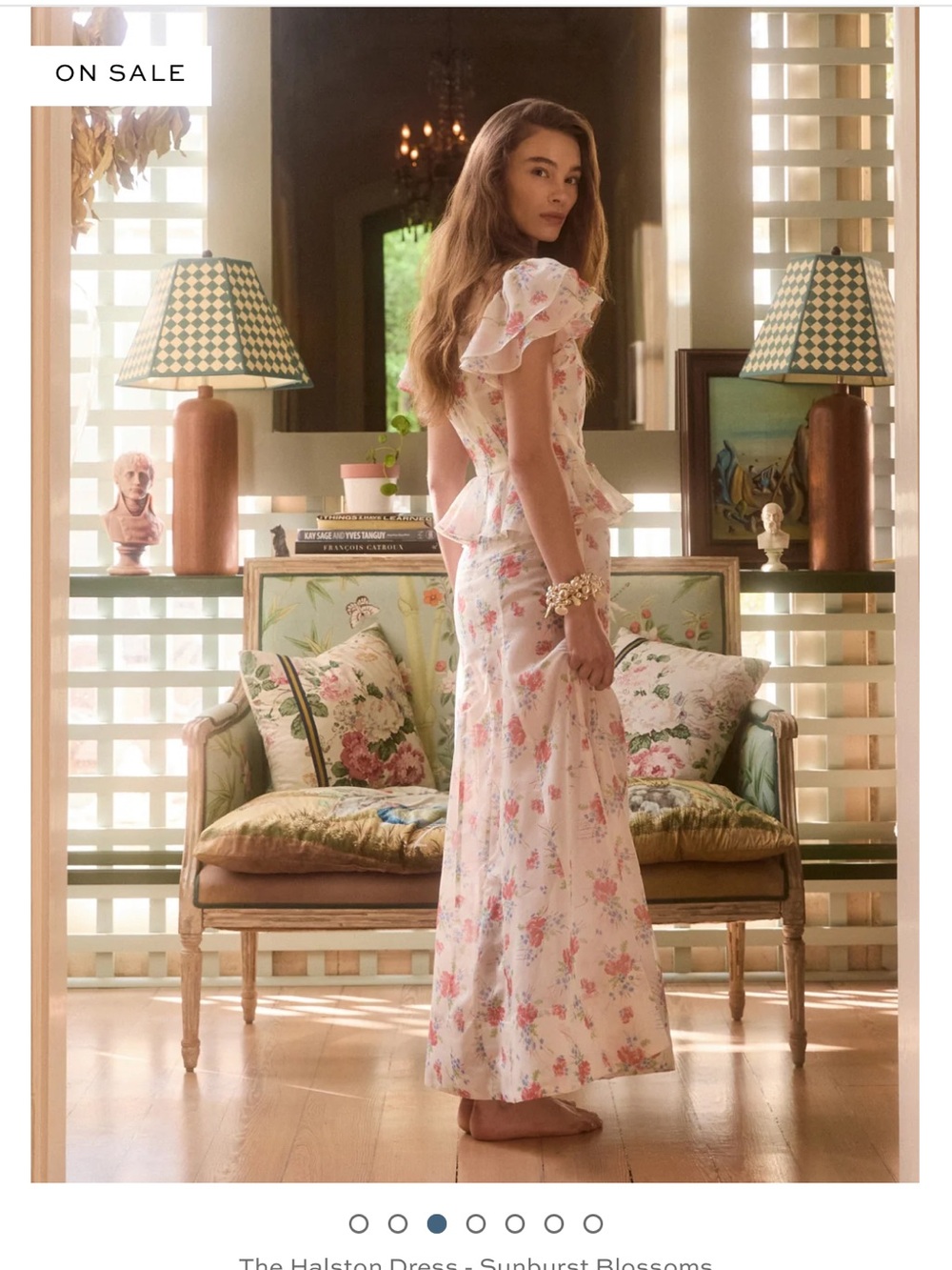 Floral Ruffle Sleeve Maxi Dress - Pink Floral